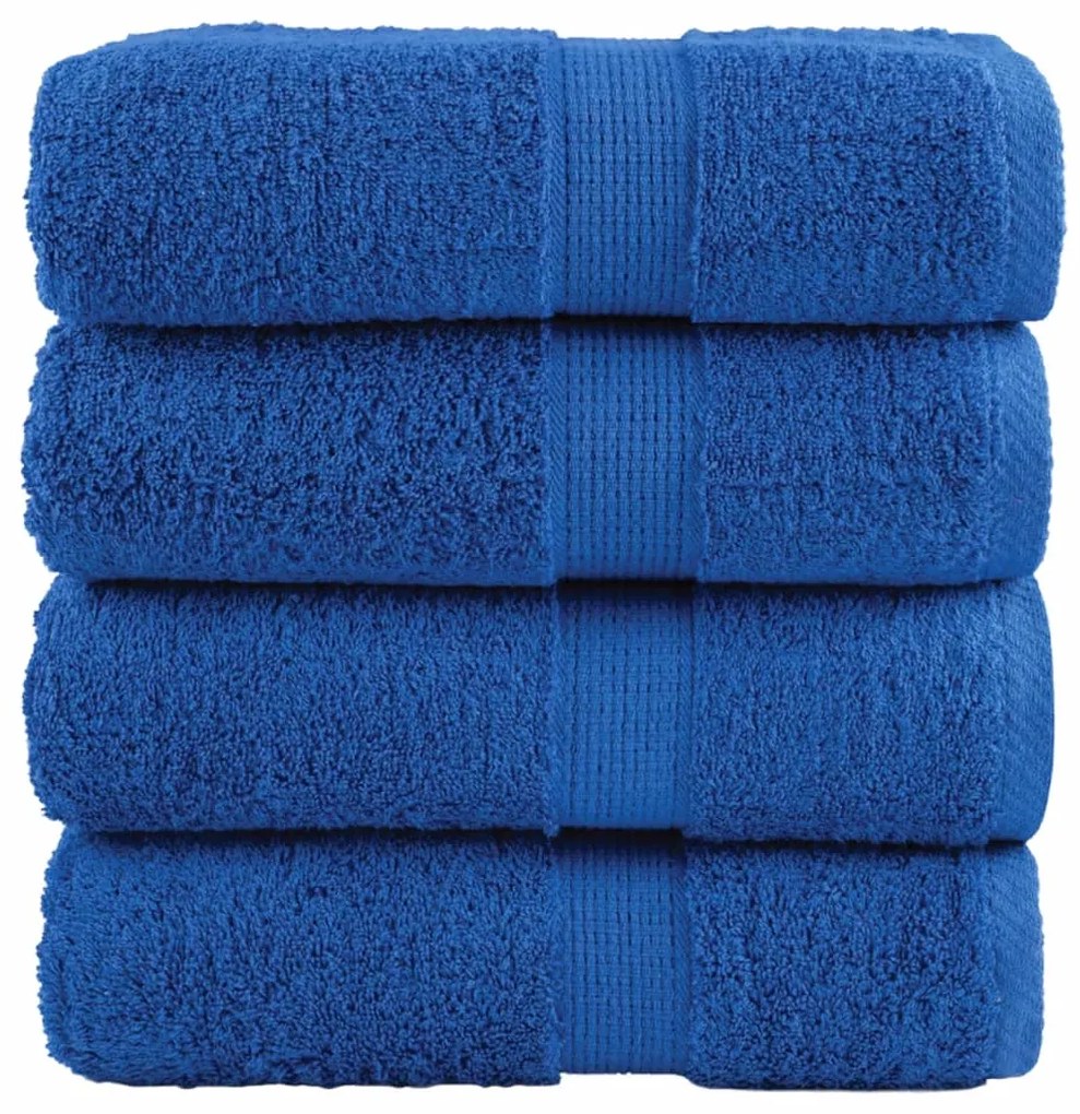 vidaXL Prosoape de baie premium SOLUND, 4 buc., albastru, 30 x 30 cm, 600 g/m²