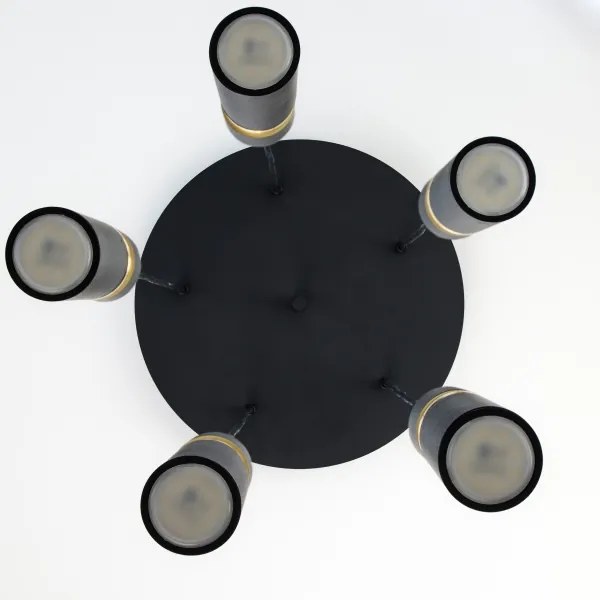 Lustră pe cablu Jupiter 2014 ALAS 5xGU10/10W/230V negru/auriu