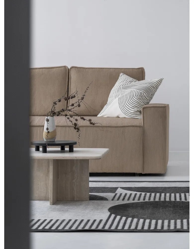 Colțar bej extensibil cu tapițerie din catifea reiată (cu colț pe partea dreaptă) Brave Dave – Miuform