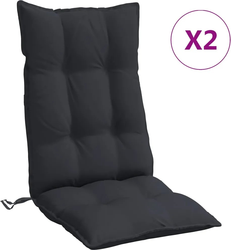 vidaXL Perne de scaun cu spătar înalt, 2 buc, negru, țesătură Oxford