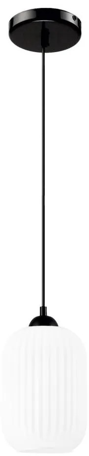 Lustră pe cablu HARMA 1xE27/15W/230V d. 14 cm alb/negru