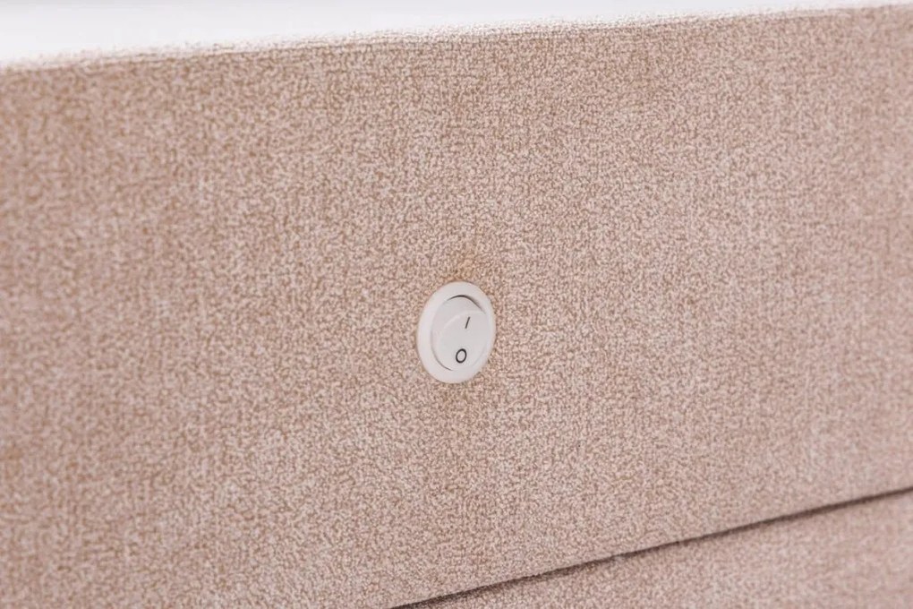 Noptiera cu iluminat LED TOULOUSE 55cm catifea bej