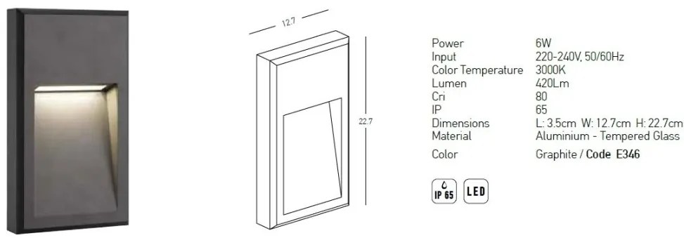 Spot LED de exterior iluminat ambiental IP65 Nell B