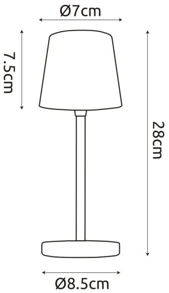 Globo 58482W-LED lampă birou LED 2W/5V 2200mAh IP44 albă, încărcare touch
