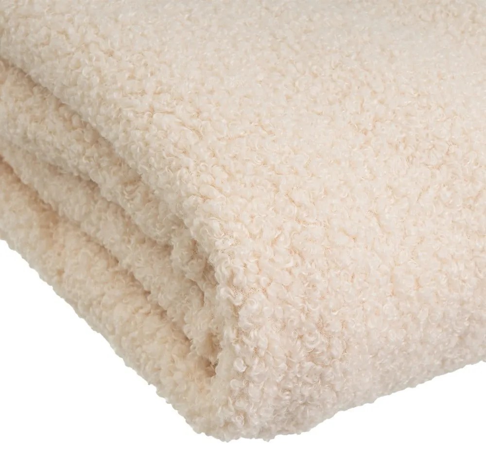 Pătură bej din material bouclé 160x130 cm Sherpa – Casa Selección