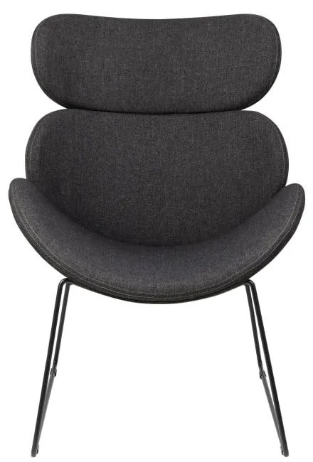 Fotoliu cu picioare negre Actona Cazar, gri închis