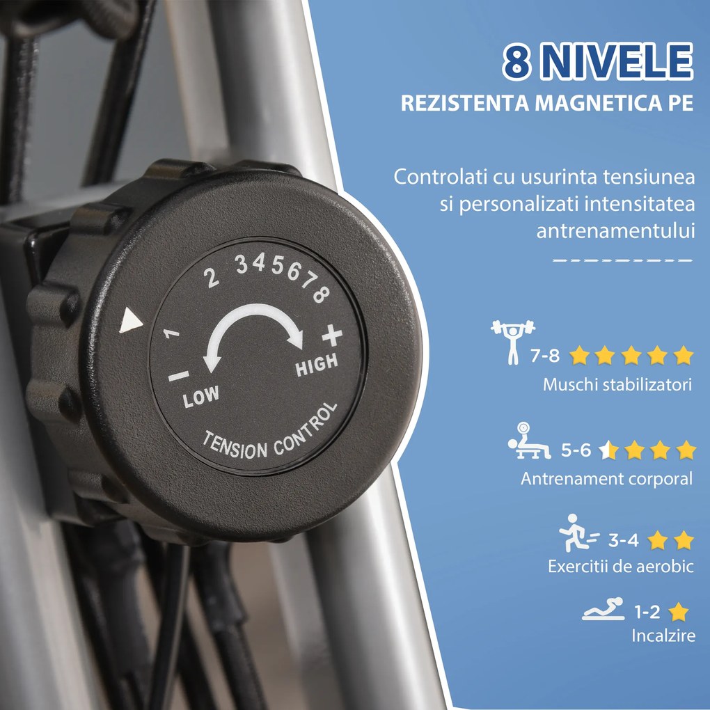 HOMCOM bicicleta pliabila 2 in 1, 8 nivele, gri | Aosom Romania