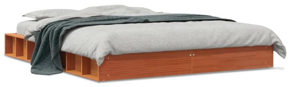 844427 vidaXL Cadru de pat, maro ceruit, 150x200 cm, lemn masiv de pin