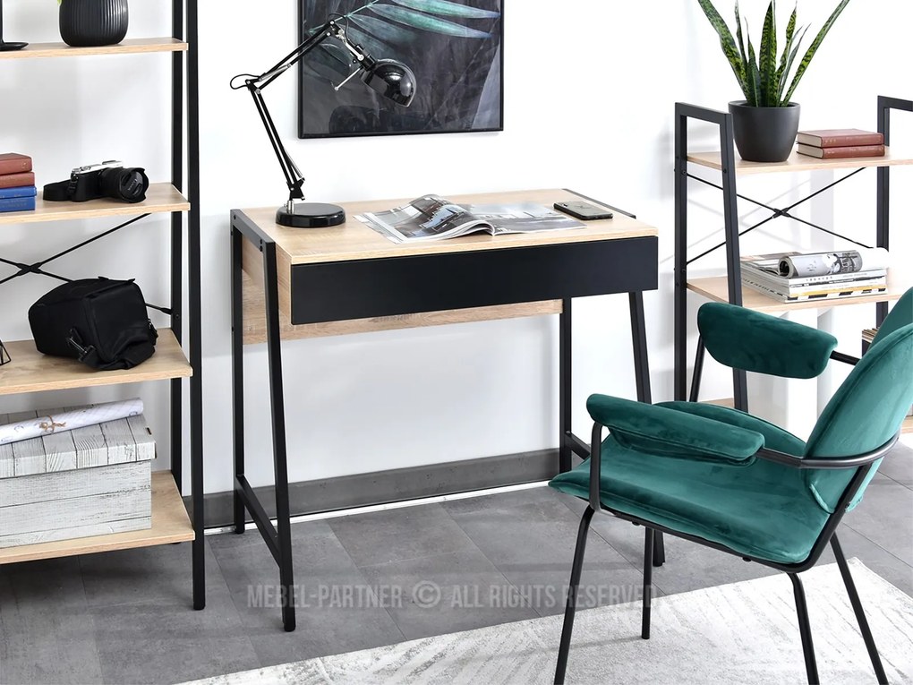 Masă PC Norway (stejar + negru). 1109804