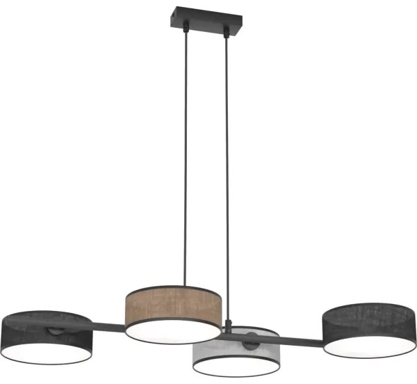 Lustră cu cablu DRUMZ 4xE14/10W/230V negru/maro/gri