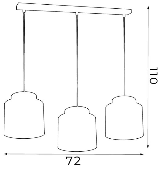Lustră pe cablu FRODI 3xE27/60W/230V neagră