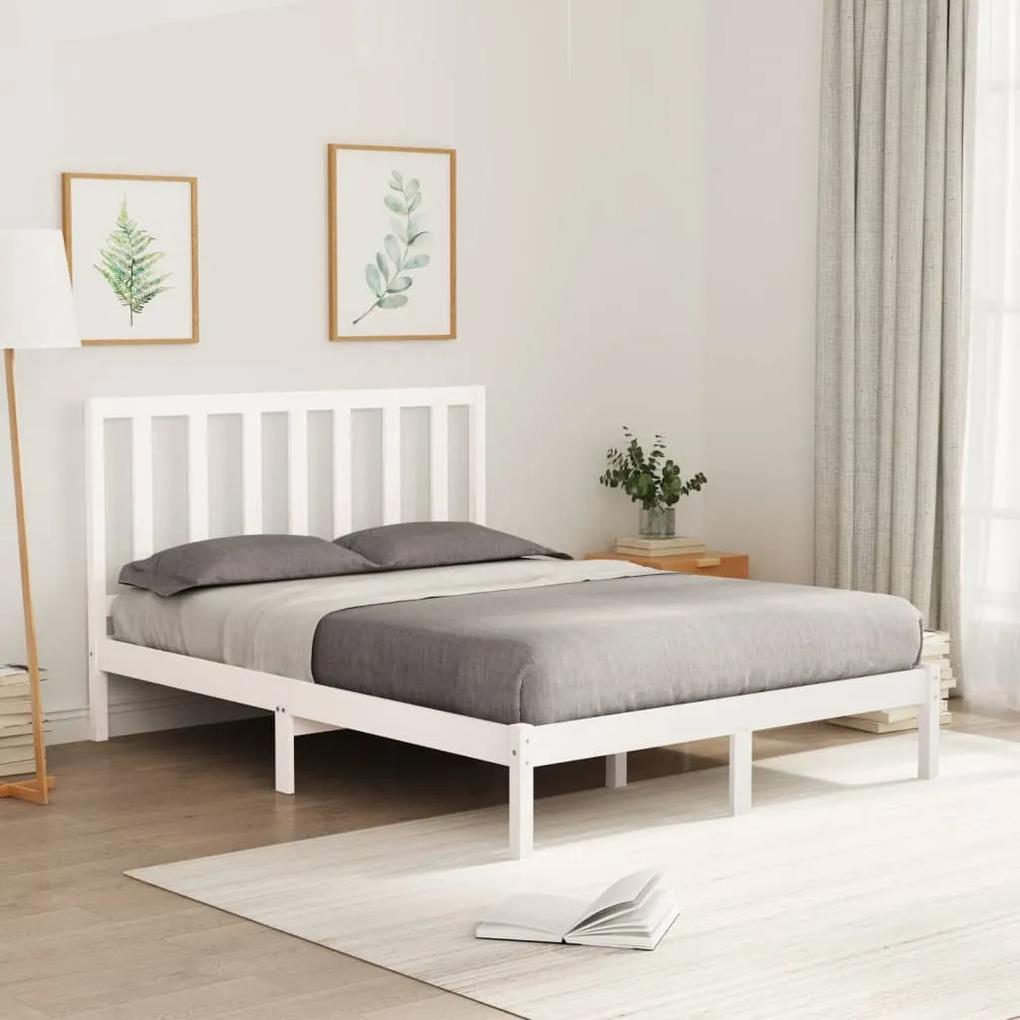 3106764 vidaXL Cadru de pat, alb, 120x200 cm, lemn masiv