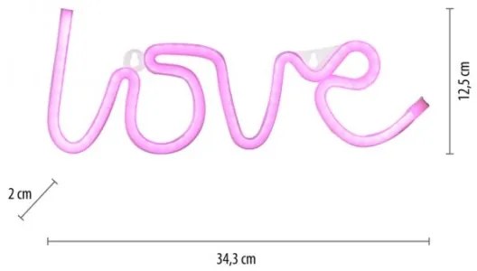 Decorațiune LED neon de perete JUST LIGHT. 85021-87 NEON LED/6,5W/5V Love