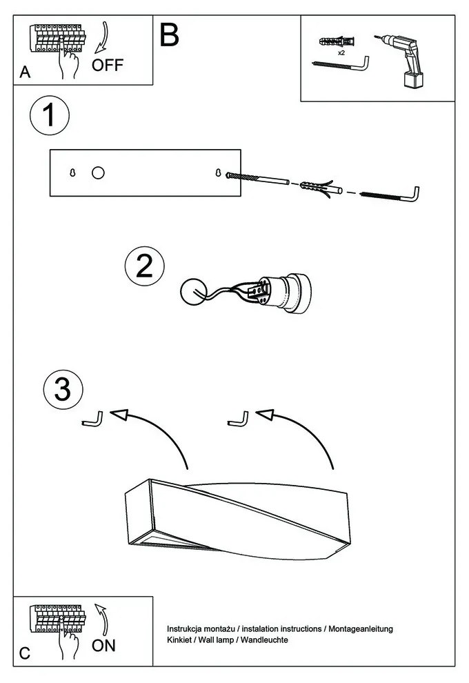 Aplică de perete Sollux Taurus Mini