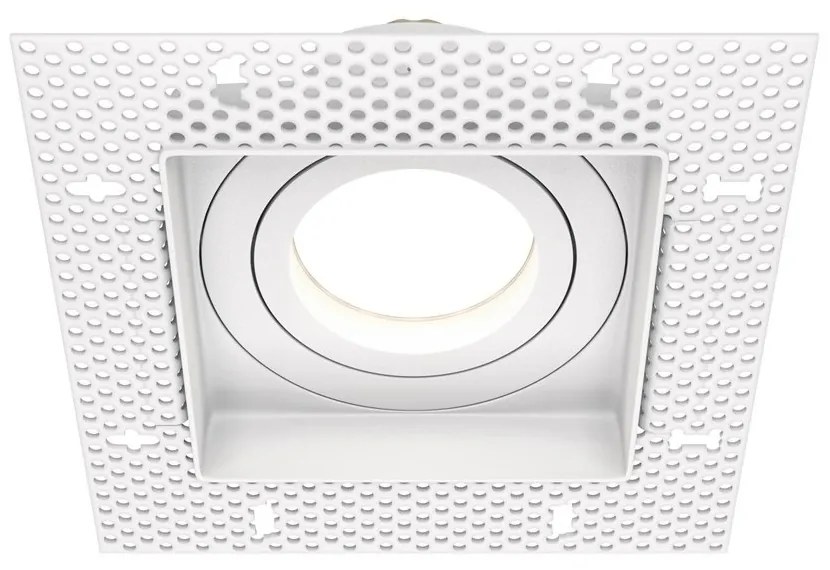 Spot incastrabil directionabil design tehnic Atom alb 13x13cm