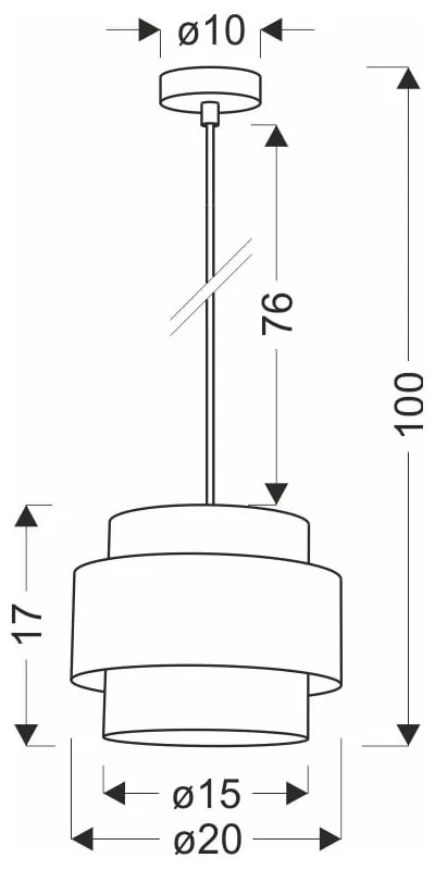 Lustră neagră-în culoare naturală cu abajur textil ø 20 cm Twin – Candellux Lighting