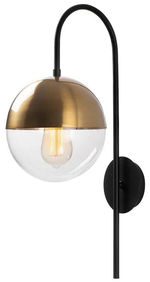 Aplică de perete neagră/aurie ø 20 cm Bastos – Opviq lights