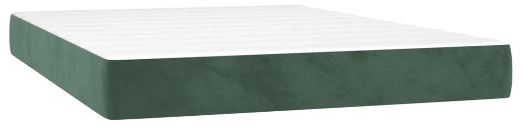 4016579 vidaXL Saltea de pat cu arcuri, verde închis, 120x210x20 cm, catifea