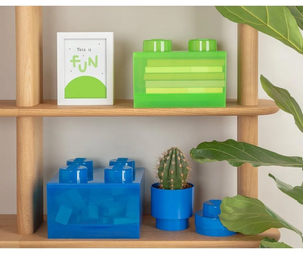 Cutie de depozitare pentru copii verde din plastic 25x25x18 cm – LEGO®
