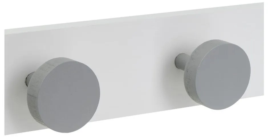 Cuier de perete alb-gri din lemn de pin 40 cm Anillos – Casa Selección