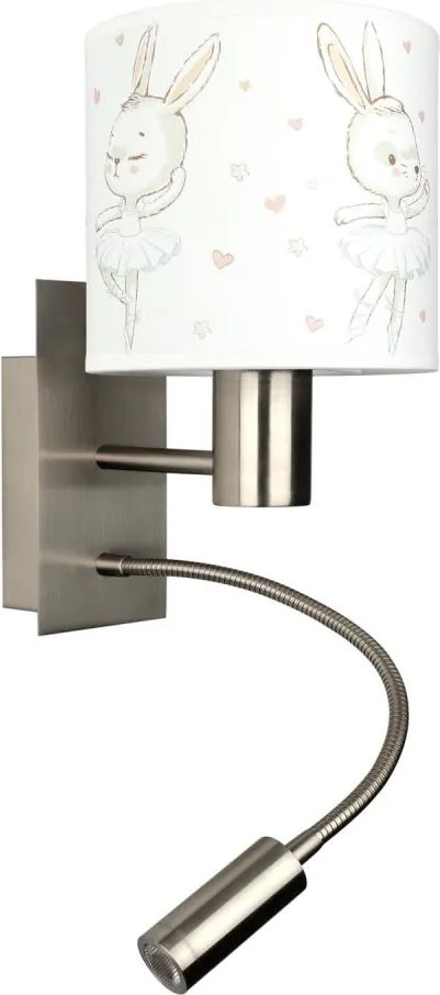 Brilagi - Lampă LED flexibilă BOBO 1xE27/25W/230V + LED/3W m. crom/alb/iepurași