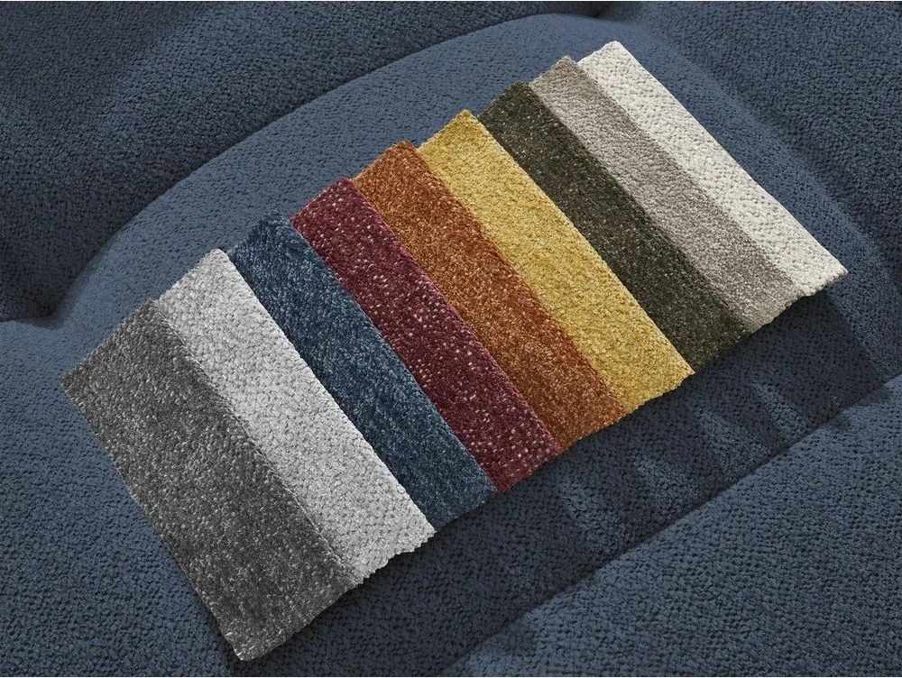 Colțar albastru extensibil/cu spațiu de depozitare cu tapițerie din chenille (cu colț pe partea stângă/cu șezlong) Roxelane – Bobochic Paris