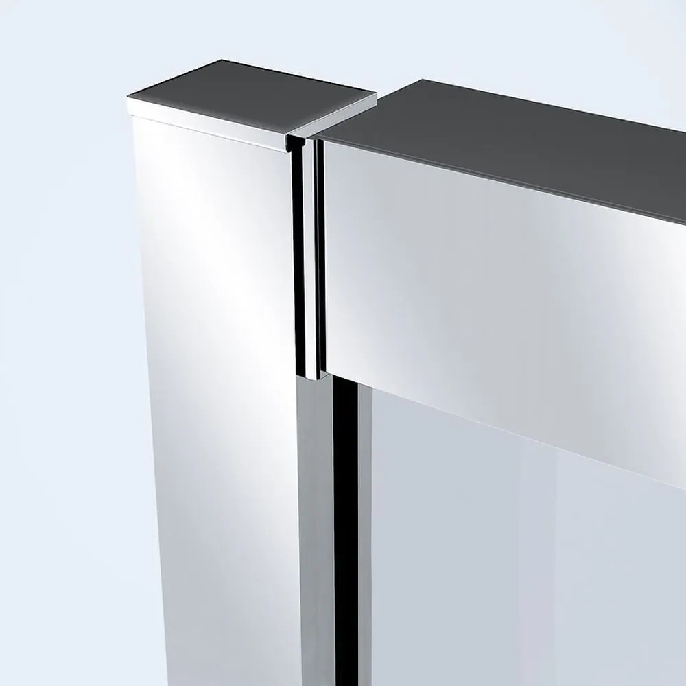 Perete de dus 76 cm, crom sticla transparenta 800x2000 mm