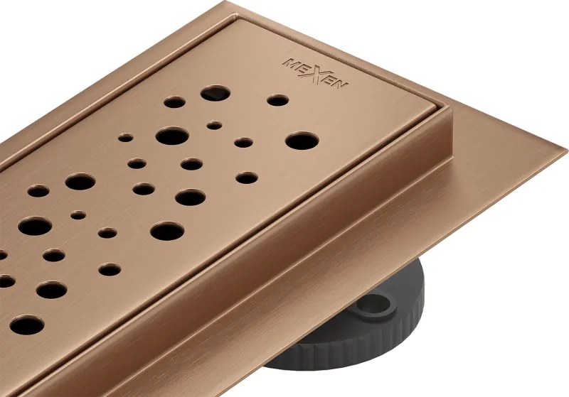 Mexen Flat 360° M12 scurgere liniară rotativă 90 cm, cupru periat - 1C21090-40