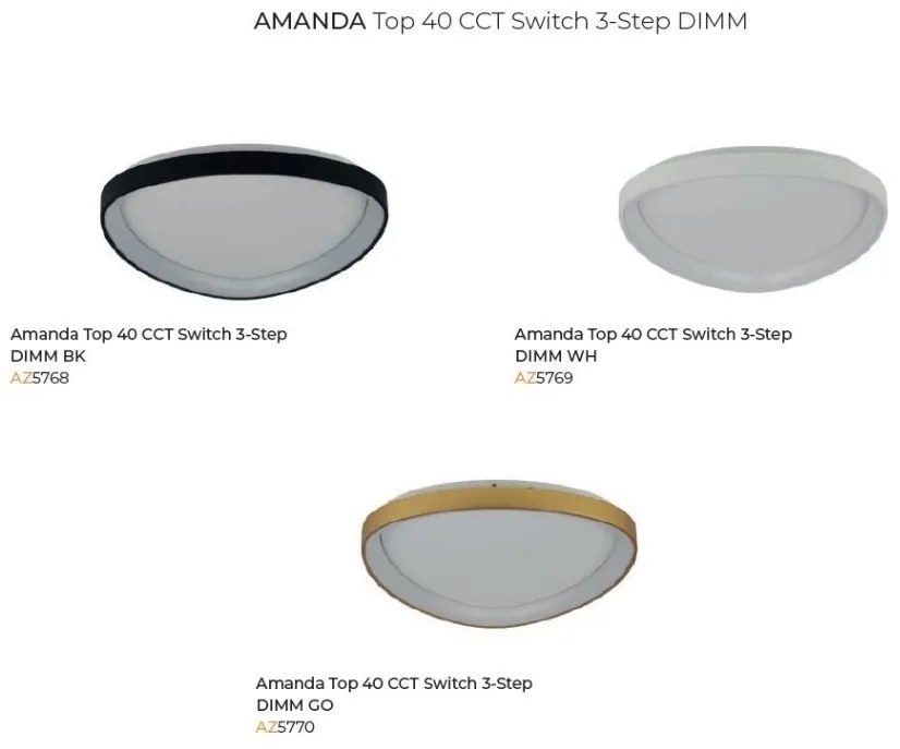 Plafoniera LED moderna AMANDA TOP 40 3-STEP DIMM aurie