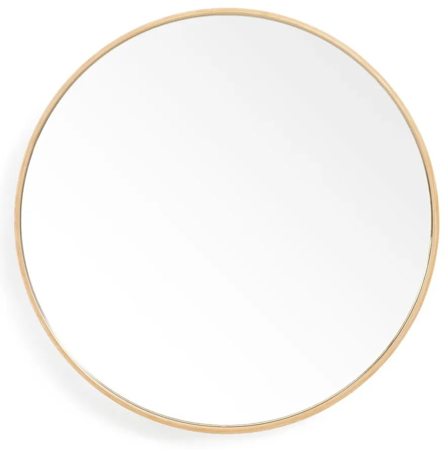 Oglindă de perete cu ramă din lemn de stejar Wireworks Glance, ø 45 cm