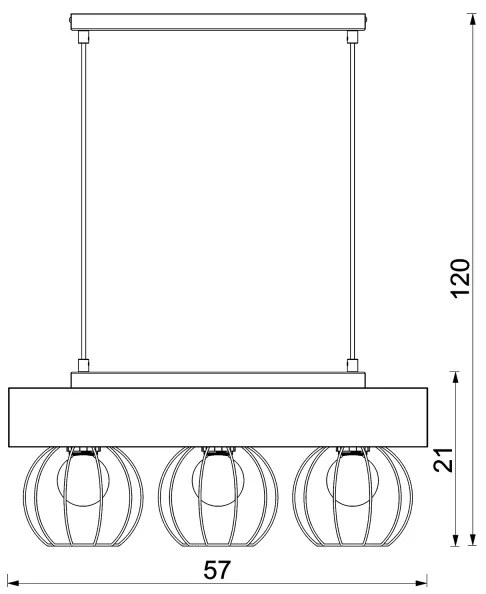Lustră pe cablu MENTON 3xE27/15W/230V negru/maro