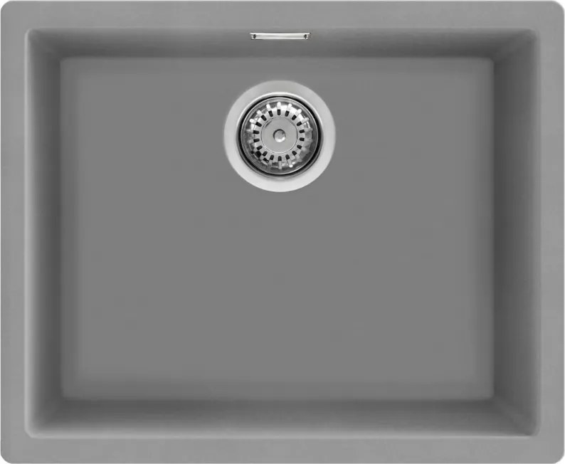 Chiuveta de bucatarie pentru montare sub blat SMEG Quadra VZP56CT, 56 cm, Antibacteriana, Rezistenta la zgarieturi si la razele UV, Gri