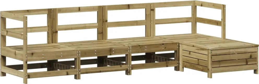 vidaXL Set canapea de grădină, 5 piese, lemn de pin tratat