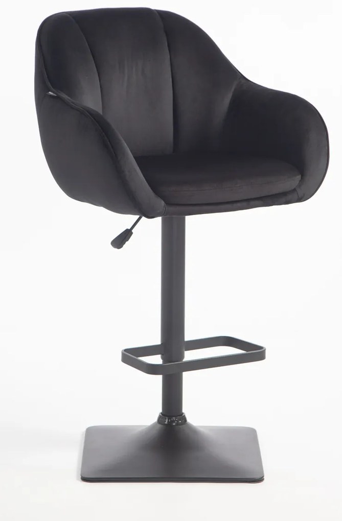 HR2055KW Scaun Neagră din Catifea cu Bază Neagră