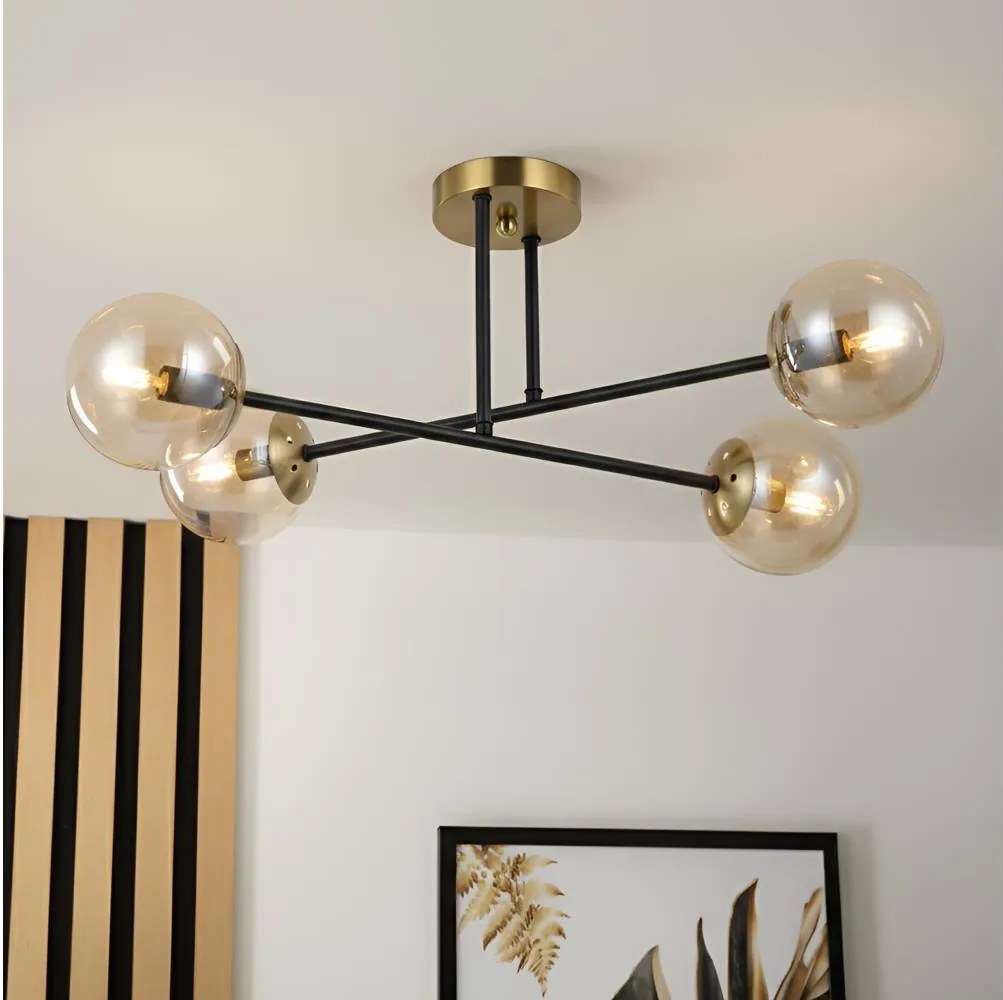 Brilagi - Plafonieră aplicată MALIVA 4xE14/15W/230V, aurie