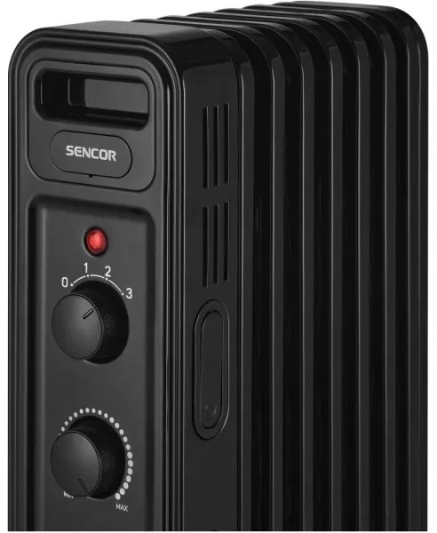 Sencor - Radiator electric cu ulei, 7 aripioare, 600/900/1500W/230V, negru