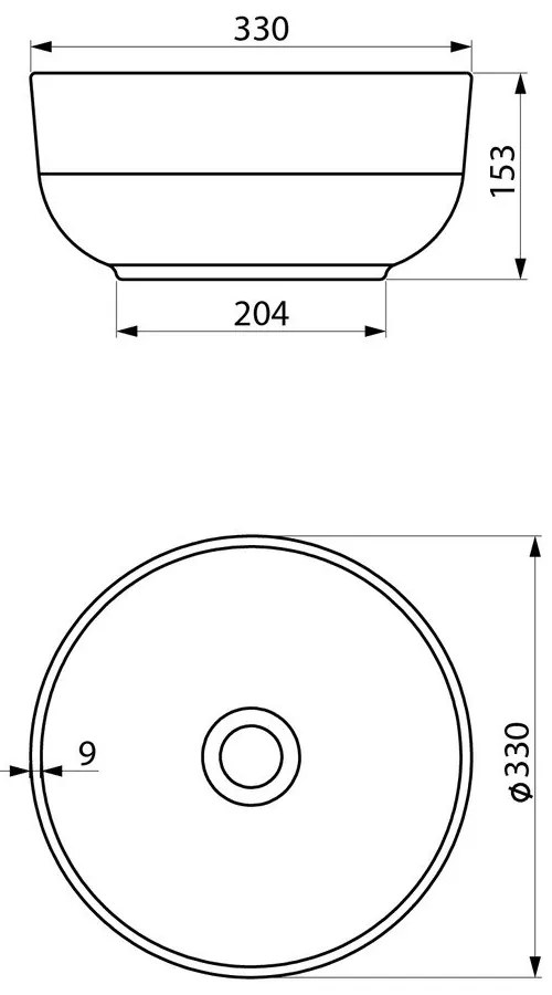 Chiuvetă albă rotundă din ceramică ø 33 cm Emmi – Sapho