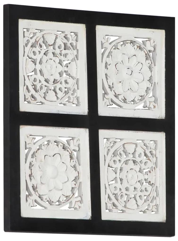 Panouri perete sculptate manual, negru alb, 40x40x1,5 cm, MDF 1, Alb si negru, 40 x 40 x 1.5 cm