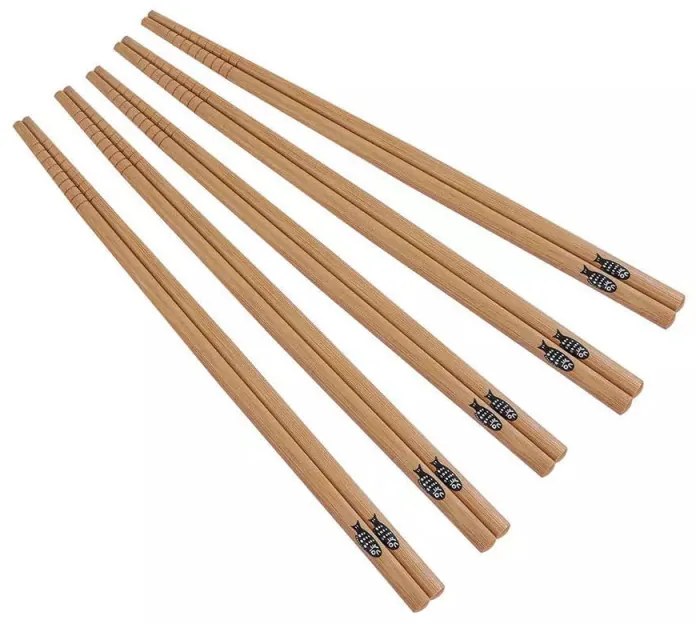 Set sushi Kinghoff KH 1704, 11 piese., bambus 100%, fara BPA, Maro