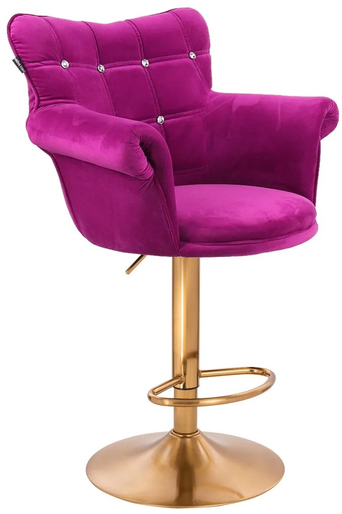 HR804CW scaun Catifea Fucsia cu Bază Aurie