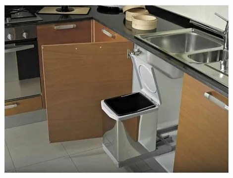 Coș de gunoi încorporabil Elletipi TOWER 17 l ,argintiu