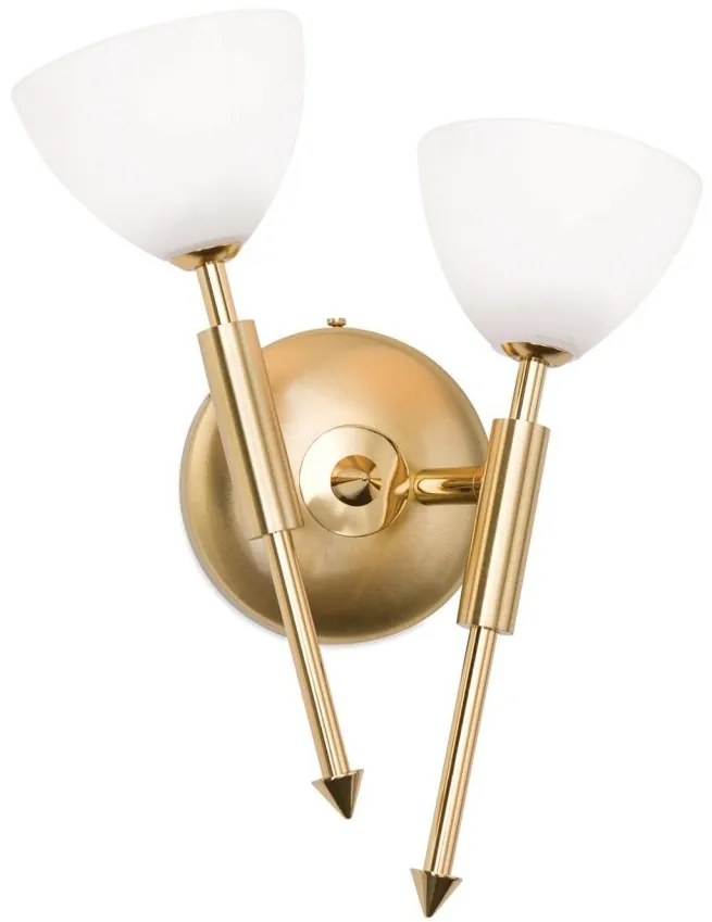 Aplica de perete design modern OPALDESIGN 2L dreapta, auriu mat