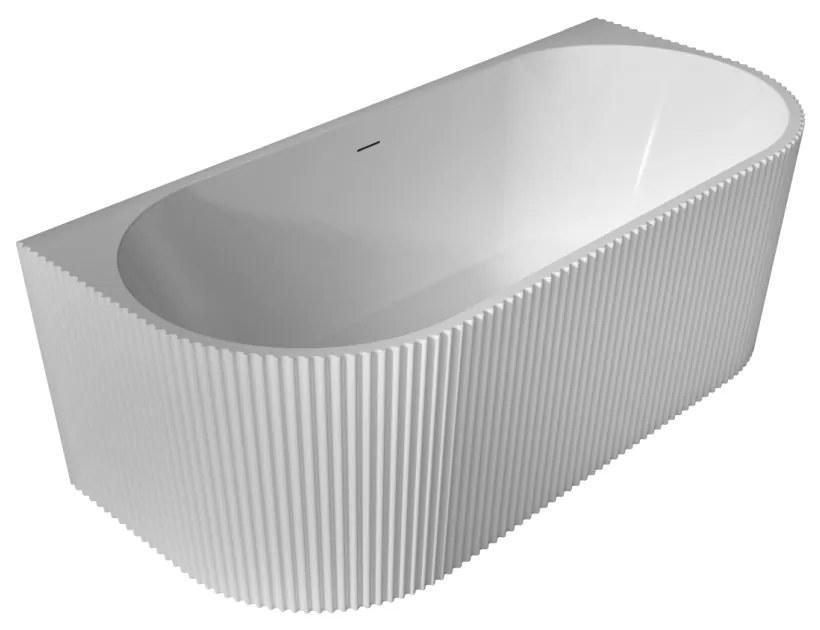 Cada baie freestanding, lipita de perete, alba, 3D, Besco Leya, 170x78 cm