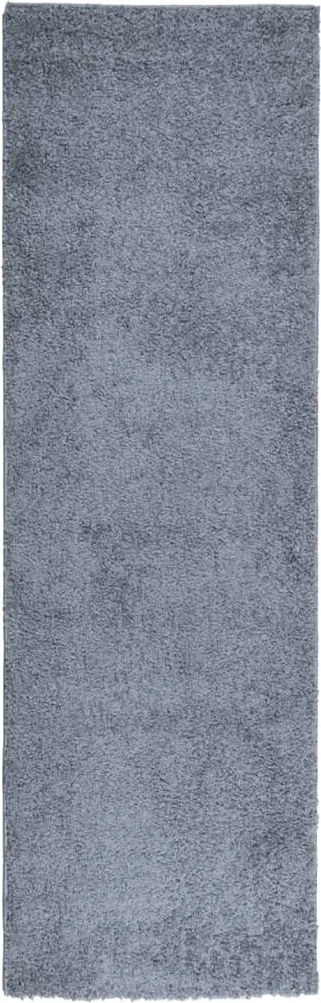 vidaXL Covor pufos "PAMPLONA" cu fire înalte albastru modern 80x250 cm