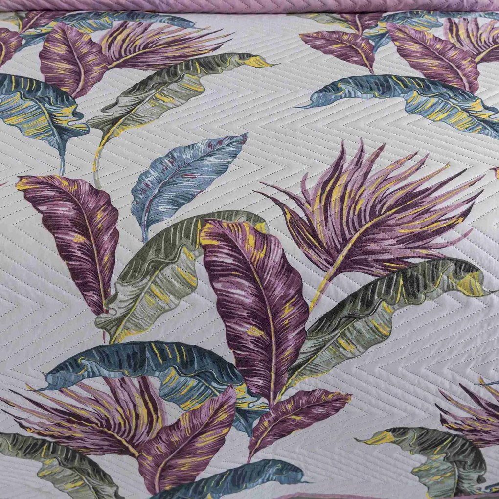 Cuvertura de pat TROPIC alb / roz Dimensiune: 220 x 240 cm