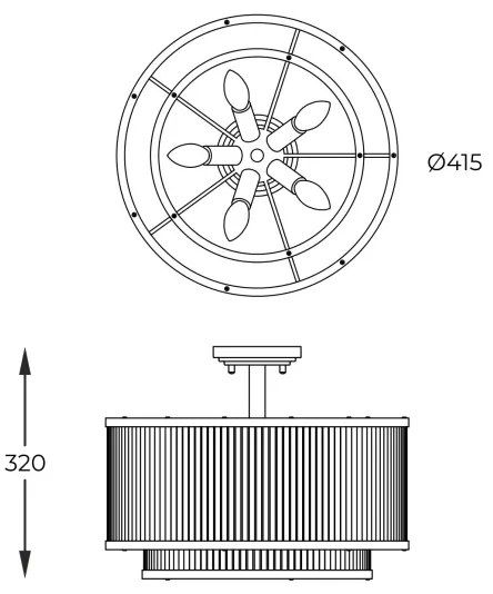 Lustră pe tijă Zuma Line C0528-05H-V6AC SERGIO 5xE14/60W/230V auriu