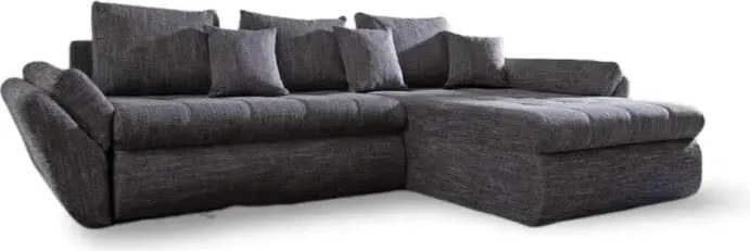 Colțar extensibil dumonde cu ladă de depozitare si sezut confortabil din spuma high-density, Loana Magma Grey II 270x185 cm