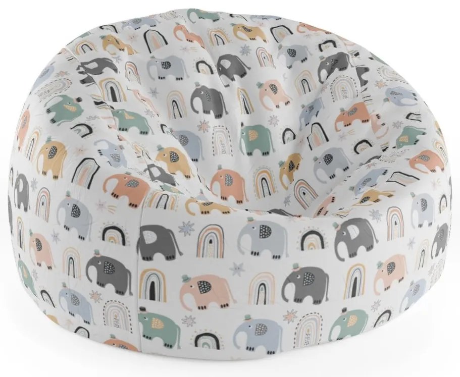 Sac de șezut Cocoon elefanți desenați, colorat