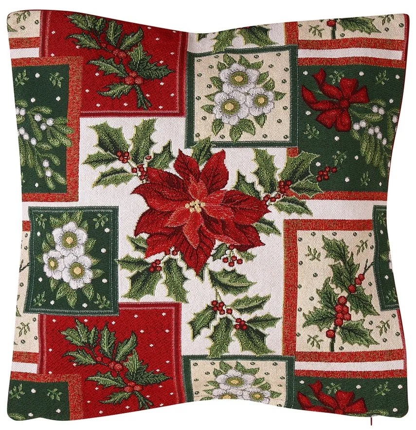 Tapiserie față de pernă Poinsettie 45 x 45 cm