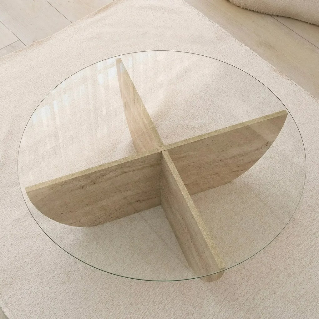 Măsuță de conferință Lily Travertine